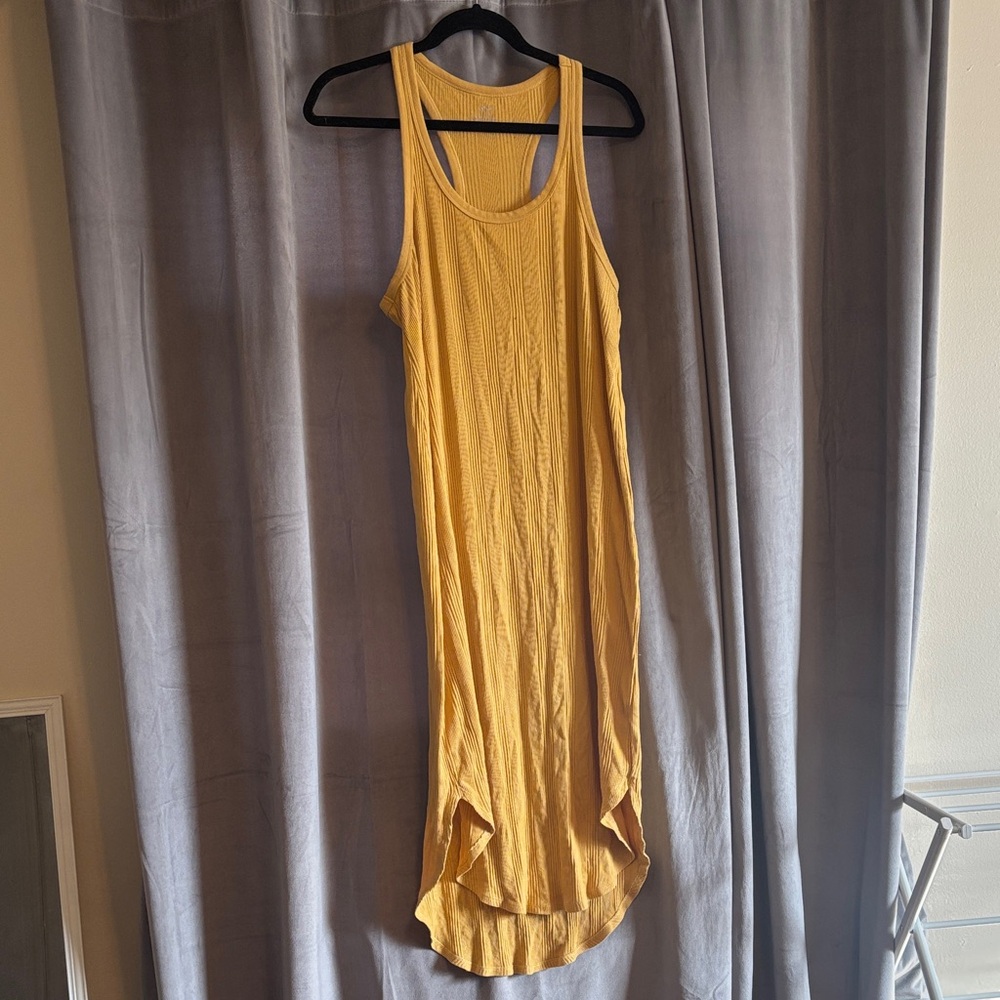 Yellow Racer Back Sleeveless Maxi Dress